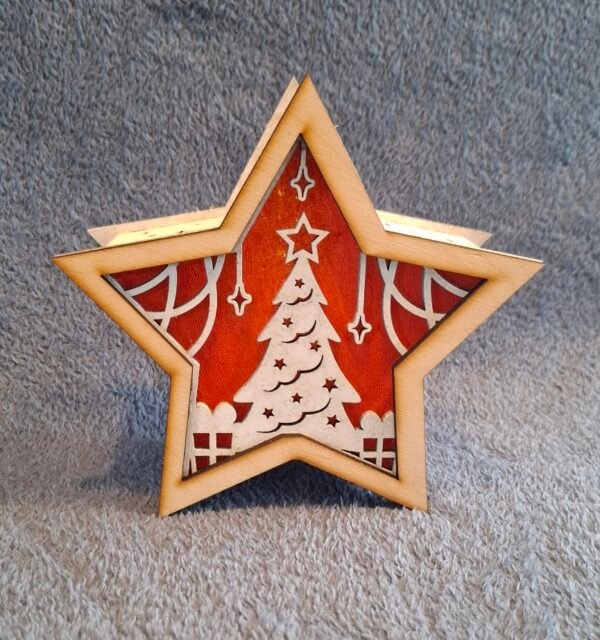 Kerst ster met verlichting rood