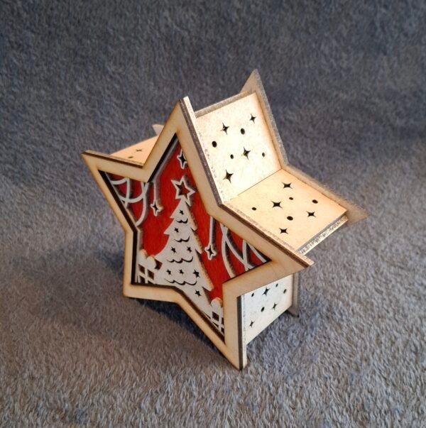 Kerst ster met verlichting rood