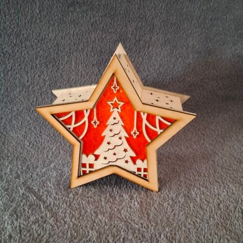 Kerst ster met verlichting rood