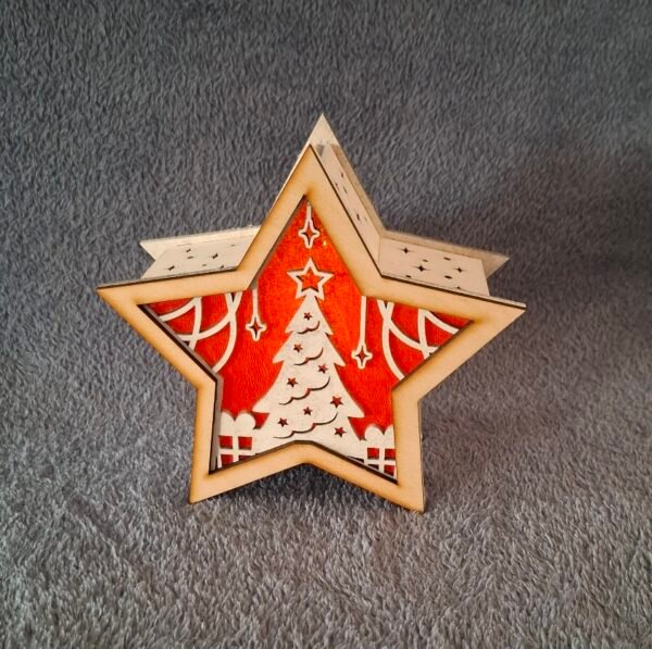 Kerst ster met verlichting rood