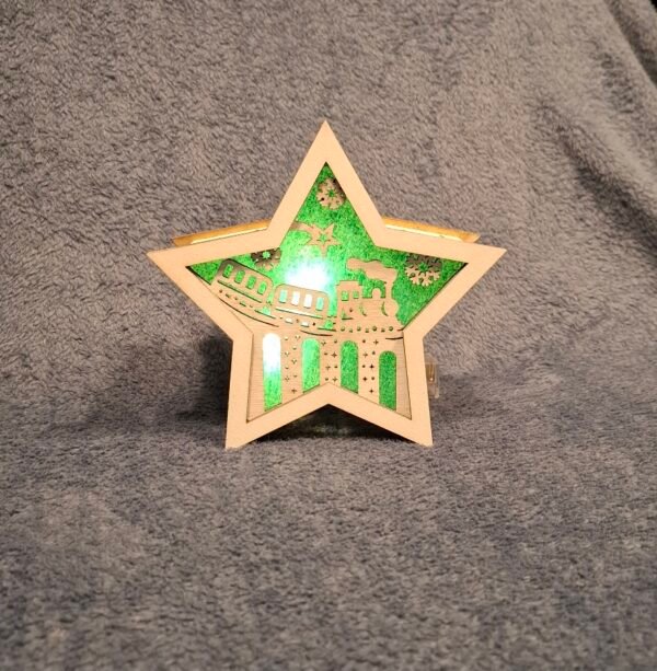 Kerstster met verlichting groen