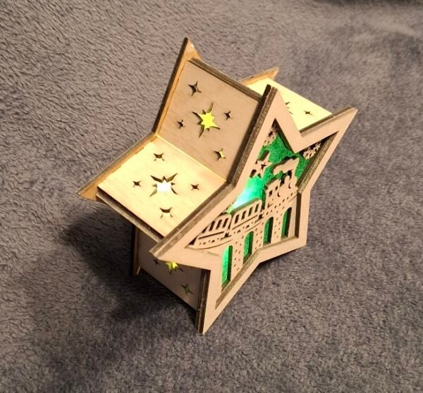 Kerstster met verlichting groen